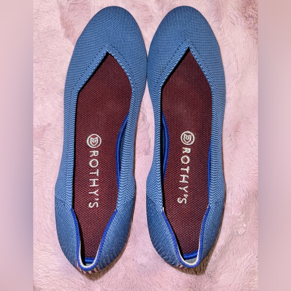 Rothy’s blue slip ons
